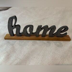 Gray Metal 'Home' Wall Decor